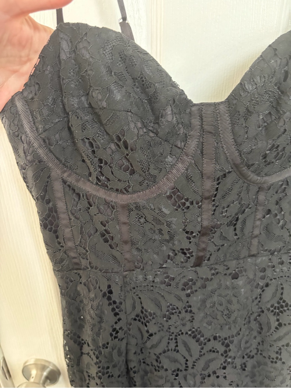 Lulus Found Your Love Black Lace Sleeveless Trumpet Midi Dress S - Picture 3 of 8